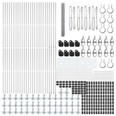 Ogrodzenie z słupkami Srebrny 1.4 x 100 m Stal pokryta PCV