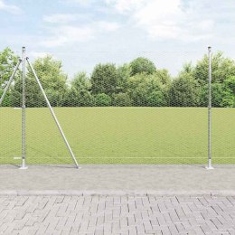 Ogrodzenie z słupkami Srebrny 1.5 x 100 m Stal pokryta PCV