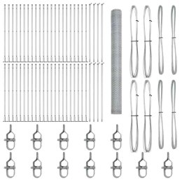 Ogrodzenie z słupkami Srebrny 1.6 x 100 m Stal pokryta PCV