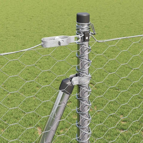 Ogrodzenie z słupkami Srebrny 1.6 x 100 m Stal pokryta PCV