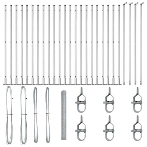 Ogrodzenie z słupkami Srebrny 1.6 x 50 m Stal pokryta PCV
