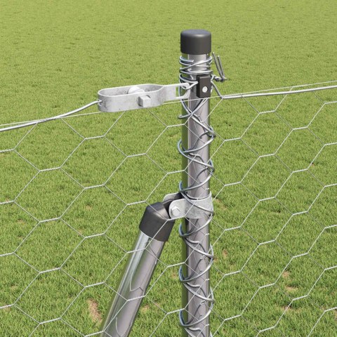 Ogrodzenie z słupkami Srebrny 1.6 x 50 m Stal pokryta PCV