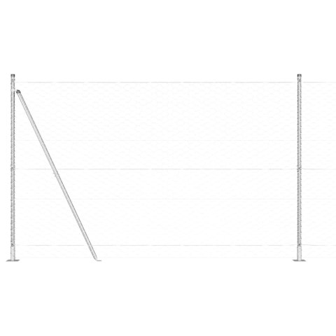 Ogrodzenie z słupkami Srebrny 1.6 x 50 m Stal pokryta PCV