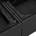 Zestaw Sof na Ogród z poduszką 5 pcs Czarny polirattan