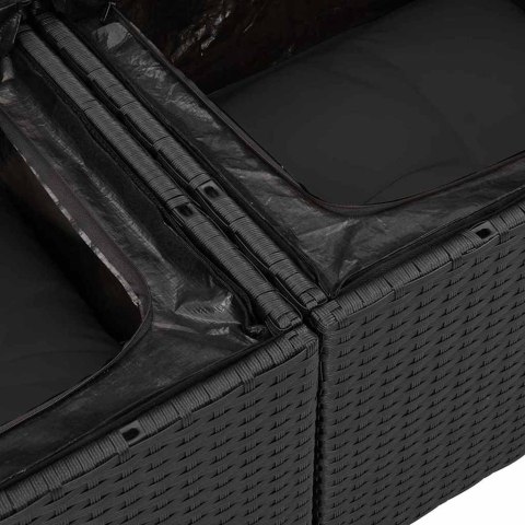 Zestaw do jadalni w ogrodzie z poduszką 6 pcs Czarny