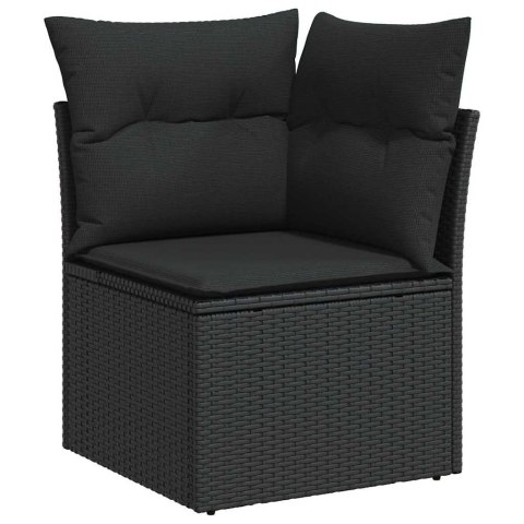 Zestaw Sof na Ogród z poduszką 9 pcs Czarny Rattan poli