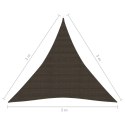 Żagiel przeciwsłoneczny, 160 g/m², brązowy, 3x3x3 m, HDPE
