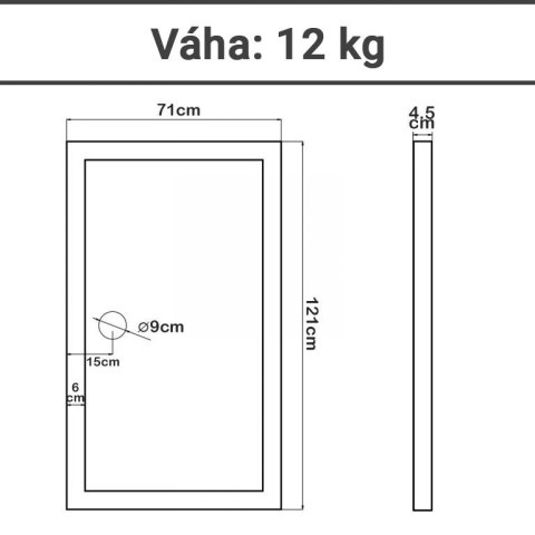 AQUAMARIN Brodzik 121 x 71 cm, prostokąt