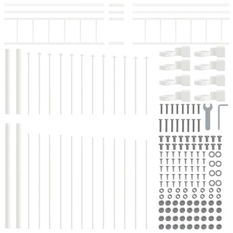 Ogrodzenie Ogrodowe Biały 1020 x 200 cm Stal malowana proszkowo