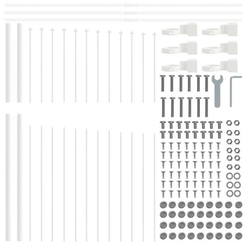 Ogrodzenie Ogrodowe Biały 1360 x 175 cm Stal malowana proszkowo