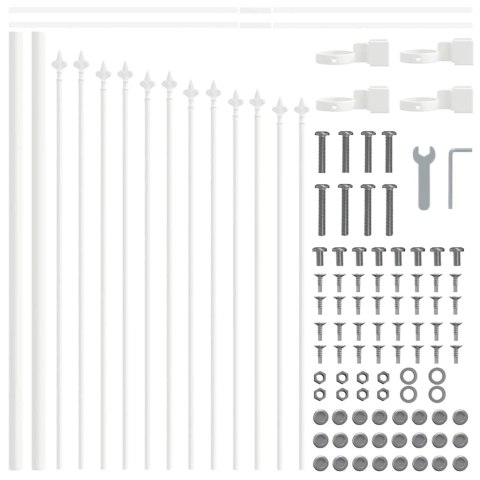Ogrodzenie Ogrodowe Biały 1360 x 75 cm Stal malowana proszkowo