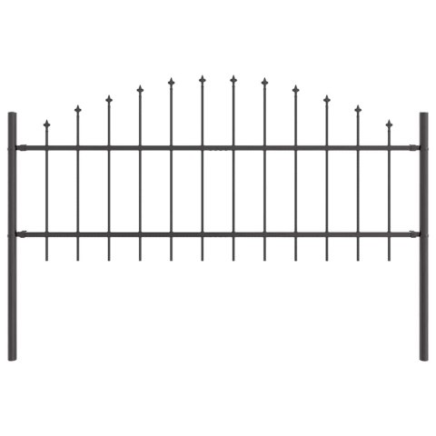 Ogrodzenie Ogrodowe Szary 1190 x 75 cm Stal malowana proszkowo