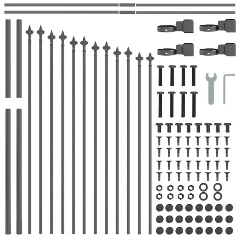 Ogrodzenie Ogrodowe Szary 1360 x 100 cm Stal malowana proszkowo