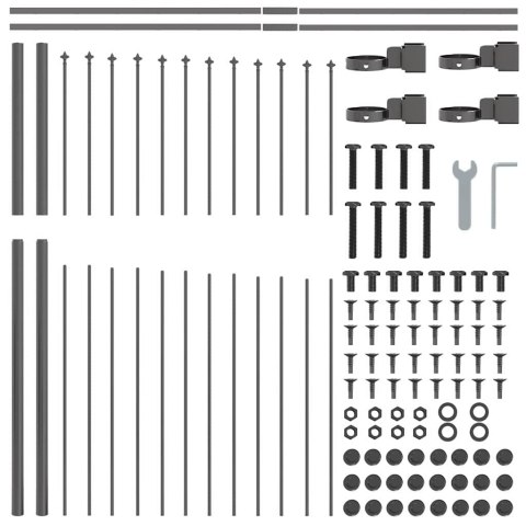 Ogrodzenie Ogrodowe Szary 1360 x 150 cm Stal malowana proszkowo