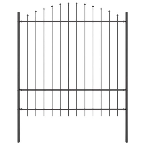 Ogrodzenie Ogrodowe Szary 680 x 175 cm Stal malowana proszkowo
