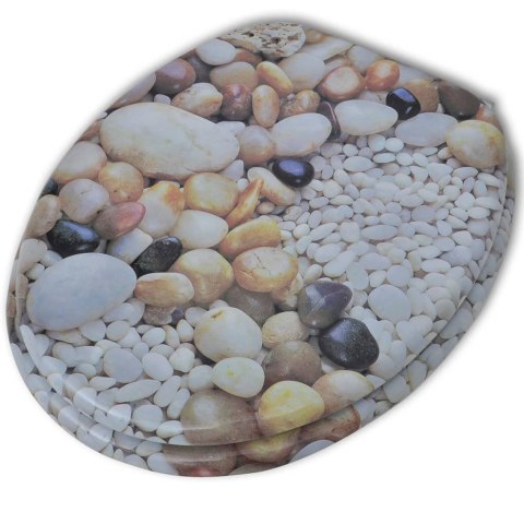 Deski sedesowe, 2 szt., MDF, wzór kamyków