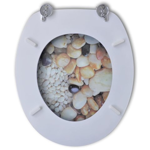 Deski sedesowe, 2 szt., MDF, wzór kamyków