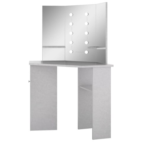 Toaletka narożna z LED, szarość betonu, 111 x 54 x 141,5 cm Toaletka narożna z LED, szarość betonu, 111 x 54 x 141,5 cm