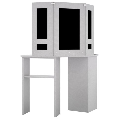 Toaletka narożna z LED, szarość betonu, 111 x 54 x 141,5 cm Toaletka narożna z LED, szarość betonu, 111 x 54 x 141,5 cm
