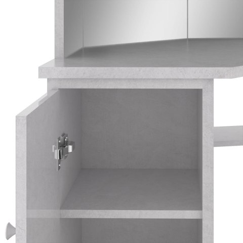 Toaletka narożna z LED, szarość betonu, 111 x 54 x 141,5 cm Toaletka narożna z LED, szarość betonu, 111 x 54 x 141,5 cm