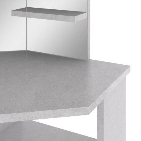 Toaletka narożna z LED, szarość betonu, 111 x 54 x 141,5 cm Toaletka narożna z LED, szarość betonu, 111 x 54 x 141,5 cm