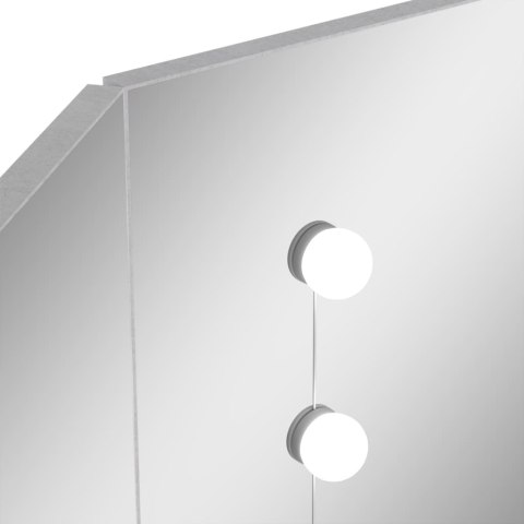 Toaletka narożna z LED, szarość betonu, 111 x 54 x 141,5 cm Toaletka narożna z LED, szarość betonu, 111 x 54 x 141,5 cm