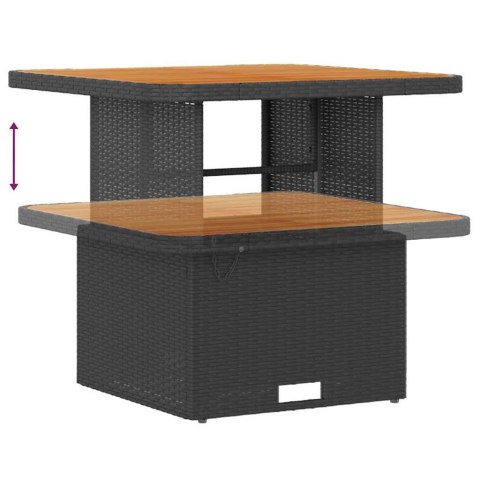 Zestaw Sof na Ogród 10 pcs Czarny i kremowy Rattan poli