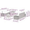 Zestaw Sof na Ogród z poduszką 8 pcs Beżowy Polirattan