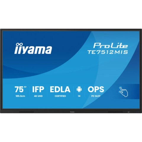 Monitor z Ekranem Dotykowym Iiyama TE7512MIS-B4AG 4K Ultra HD 65"