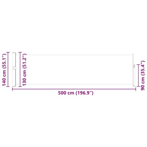 Wysuwana markiza boczna na taras, 140 x 500 cm, szara