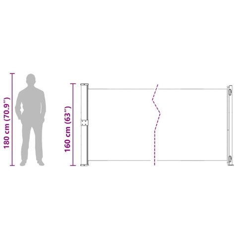 Wysuwana markiza boczna na taras, 600 x 160 cm, czerwona