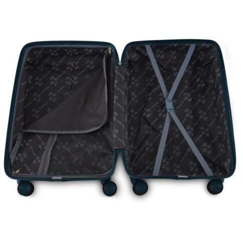 Zestaw 4 walizek podróżnych z beautycase - twarda skorupa, kółka 360°, zamek TSA