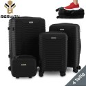 Zestaw 4 walizek podróżnych z beautycase - twarda skorupa, kółka 360°, zamek TSA