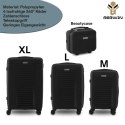 Zestaw 4 walizek podróżnych z beautycase - twarda skorupa, kółka 360°, zamek TSA
