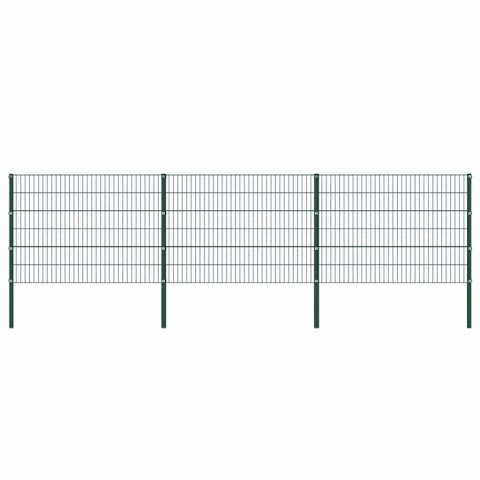 Panel ogrodzeniowy ze słupkami żelaznymi 522x120 cm zielony