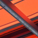Ręcznie zwijana markiza z LED 350x250 cm, pomarańczowo-brązowa