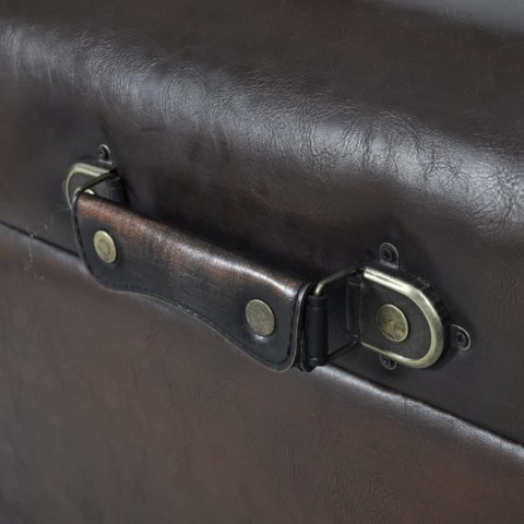 Zestaw ławek ze schowkiem, 3 sztuki, brązowe