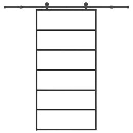 VidaXL Drzwi przesuwne z osprzętem, 102x205 cm, szkło ESG i aluminium