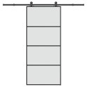 Drzwi przesuwne z osprzętem, 90x205 cm, szkło ESG i aluminium