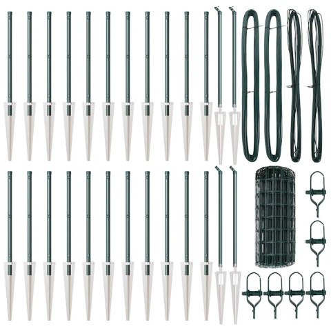 Ogrodzenie z słupkiem Zielony 0,4 x 50 m Stal i PVC