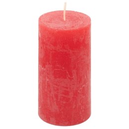 Zestaw świec rustykalnych, 10 cm, Ø 5 cm, czerwony, 8 szt.