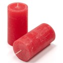 Zestaw świec rustykalnych, 10 cm, Ø 5 cm, czerwony, 8 szt.
