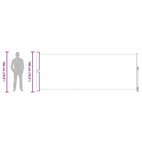 Zwijana markiza boczna na taras, 180x500 cm, niebieska