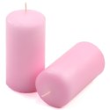 Zestaw świec filarowych, 10 cm, Ø 5 cm, różowe, 8 szt.