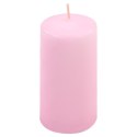Zestaw świec filarowych, 10 cm, Ø 5 cm, różowe, 8 szt.