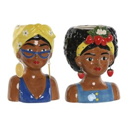 Doniczka Home ESPRIT Wielokolorowy Dolomite Miejska 16 x 13 x 24 cm (2 Sztuk)