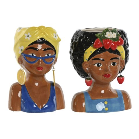 Doniczka Home ESPRIT Wielokolorowy Dolomite Miejska 16 x 13 x 24 cm (2 Sztuk)