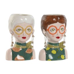 Doniczka Home ESPRIT Wielokolorowy Dolomite chica Miejska 16 X 13,5 X 23 cm (2 Sztuk)