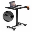 Mobilne biurko regulowane 70x48 cm stolik pod laptopa regulacja wysokości 71,5-112 cm czarne ModernHome