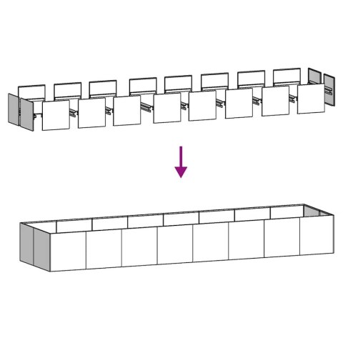 Doniczka 360x80x40 cm Stal nierdzewna